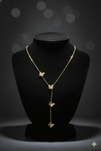 Triple Flutter Butterfly Anti-Tarnish Necklace