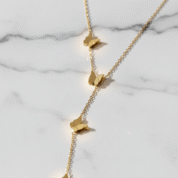 Triple Flutter Butterfly Drop Necklace