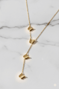 Triple Flutter Butterfly Drop Necklace