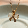 cute enamel Bow Pendant Necklace