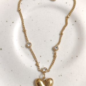 Eternal Heart Crystal Charm Bracelet - 18K Gold Plated (Anti-Tarnish)