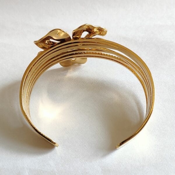 18K gold plated floral orchid statement cuff bracelet for women 18K gold plated floral orchid statement cuff bracelet for women tipsy looks