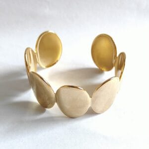 18K gold plated hammered disc statement cuff bracelet for women tipsy looks