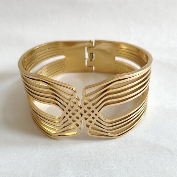 18K gold plated multi strand statement cuff bracelet for women tipsy looks