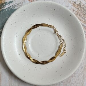 Aurelia Braided Snake Chain Bracelet - 18K Gold Plated (Anti-Tarnish)