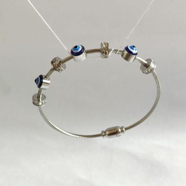 Silver Evil Eye Bracelet - Anti Tarnish | Tipsy Looks