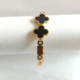 Midnight Clover Linked Bangle - 18K Gold Plated (Anti-Tarnish) - Tipsy Looks