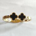 Midnight Clover Linked Bangle - 18K Gold Plated (Anti-Tarnish) - Tipsy Looks