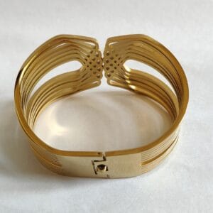 18K gold plated multi strand statement cuff bracelet for women
