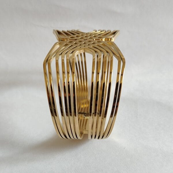 18K gold plated multi strand statement cuff bracelet for women