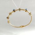 Nazar Evil Eye Twisted Cable Bangle Bracelet - 18K Gold Plated - Tipsy Looks
