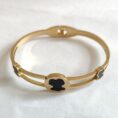 Noir Silhouette Double-Bar Bangle - 18K Gold Plated (Anti-Tarnish)