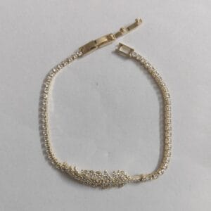 18K gold plated crystal tennis bracelet with cubic zirconia feather motif for women tipsy looks