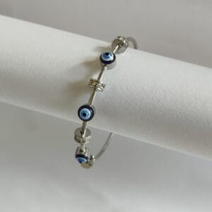 Silver Evil Eye Bracelet - Anti Tarnish | Tipsy Looks