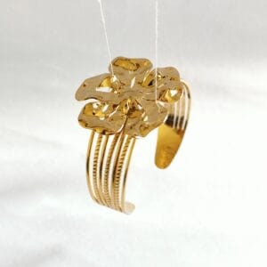 18K gold plated floral orchid statement cuff bracelet for women tipsy looks